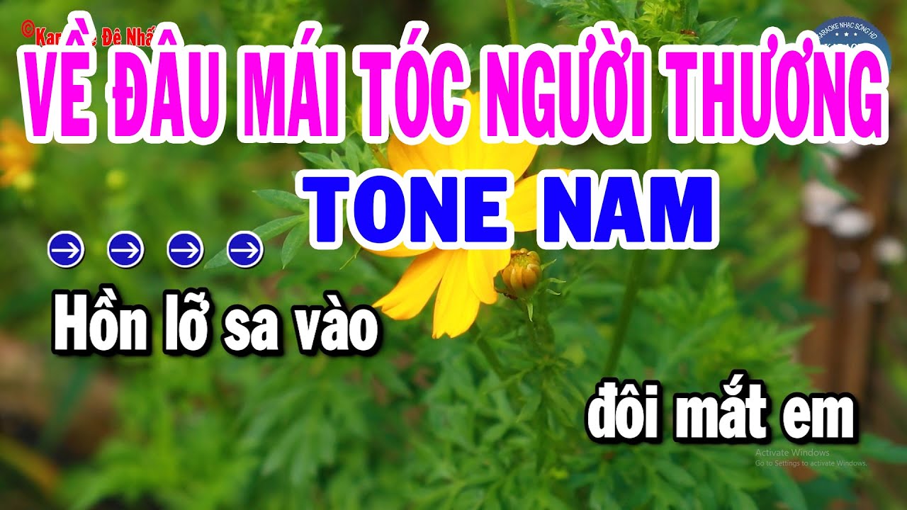 Karaoke Về Đâu Mái Tóc Người Thương Tone Nam Nhạc Sống Dễ Hát Nhất | Karaoke Đệ Nhất