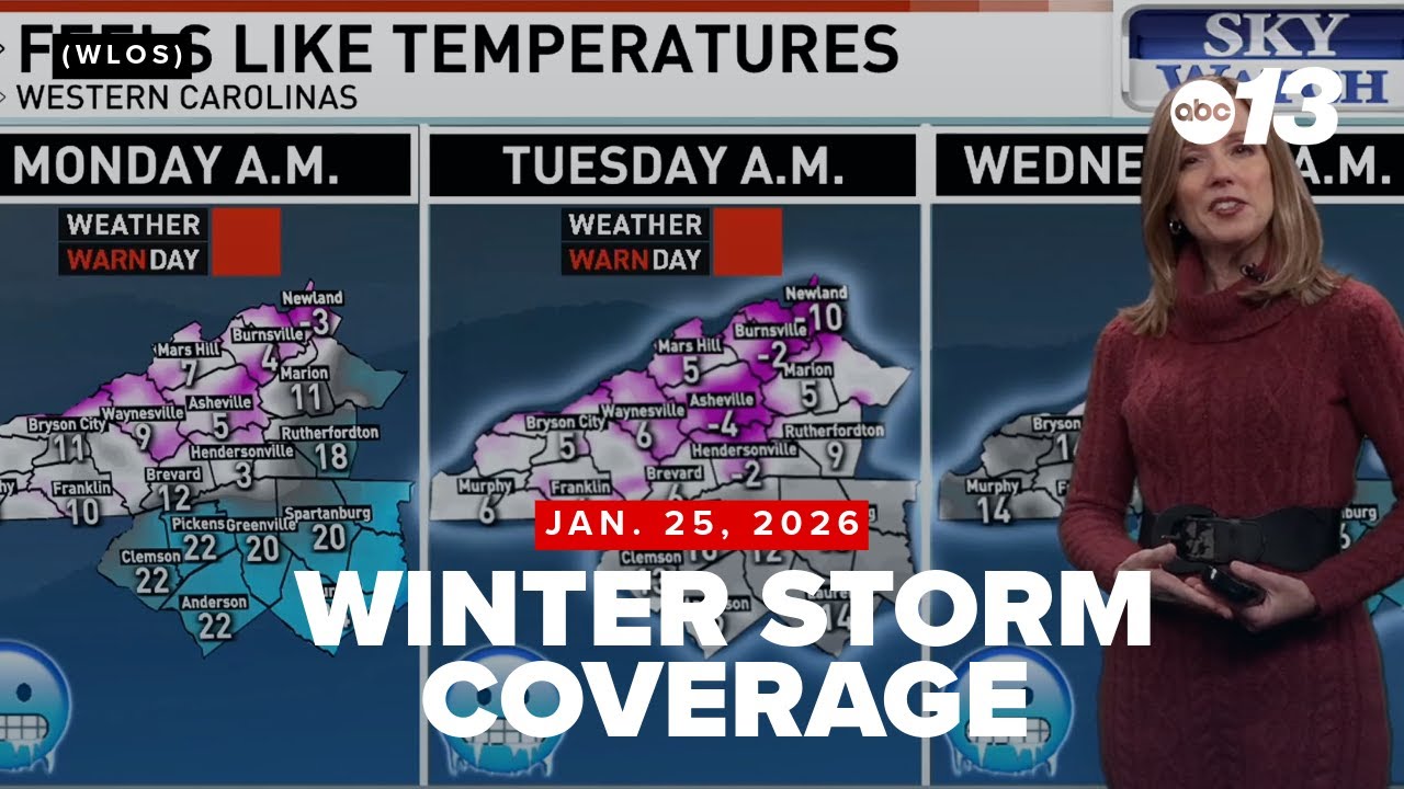Winter storm coverage in North Carolina | Sunday, Jan. 25 | 11 p.m.