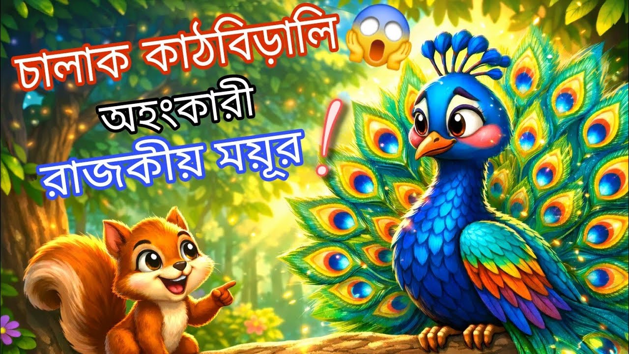 ছোট কাঠবিড়ালি যেভাবে ময়ূরকে বদলে দিল! 🐿️🦚।। মজার বাংলা গল্প ✨❤️