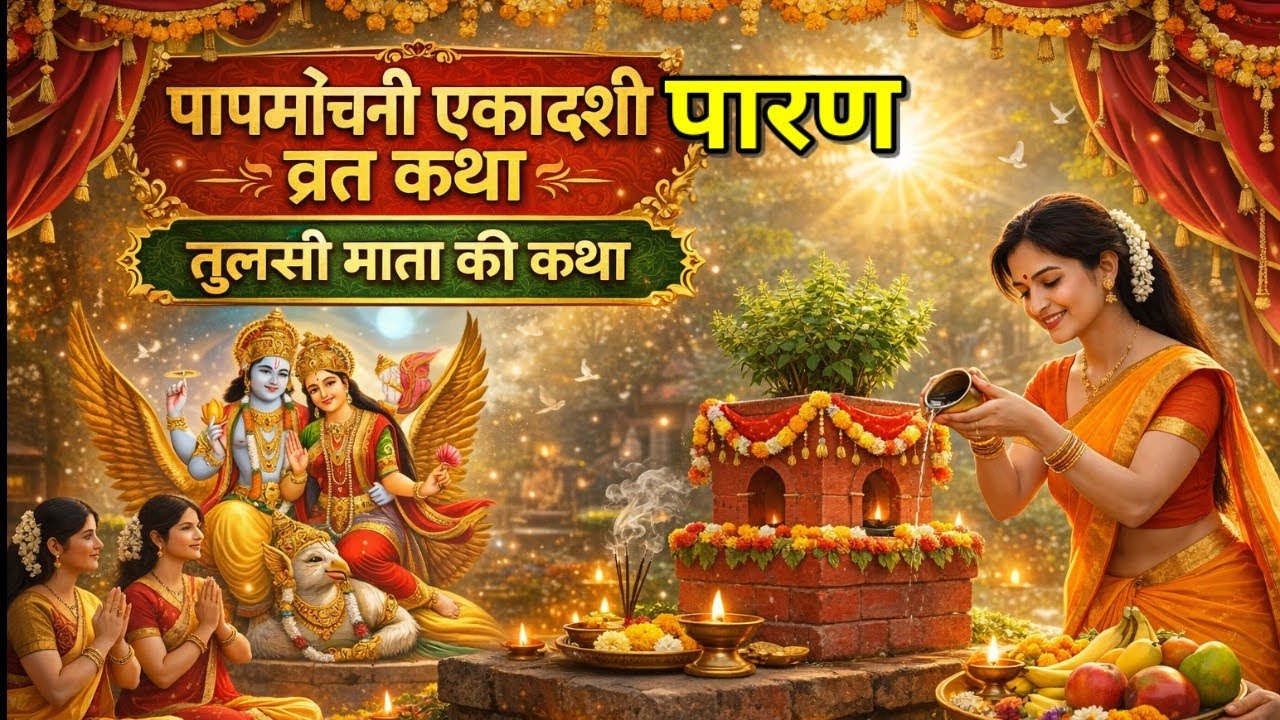पापमोचनी एकादशी पारण व्रत कथा l तुलसी माता की कथा l paapmochani Ekadashi Vrat paran Katha 2026