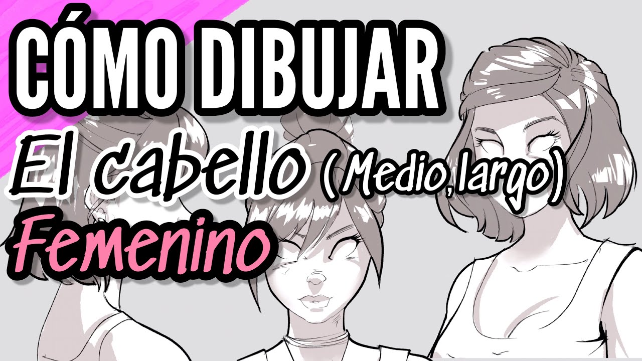 C&oacute;mo dibujar el cabello (medio largo) / dibuja el pelo / tutorial de dibujo /#cabello #pelo #dibujo