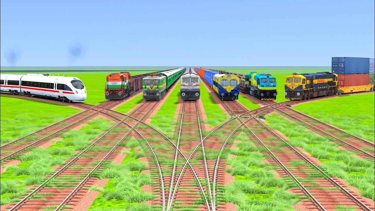 DIAMOND CROSSING AND RAILROAD CROSSING OF SEVEN TRAINS |Train Simulator