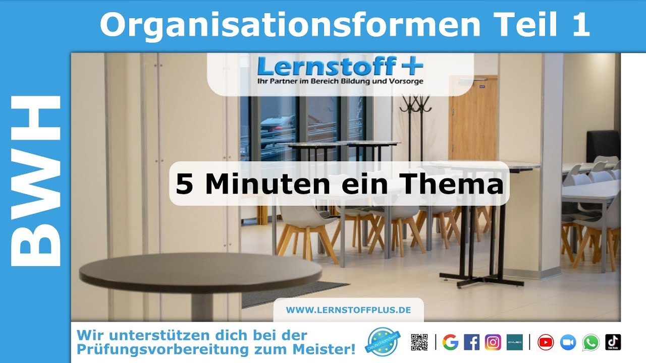 Industriemeister | Logistikmeister | BWH | Organisationsformen Teil 1