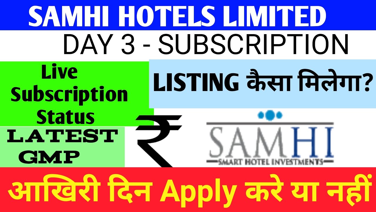 Samhi Hotels Ipo 🔴 Samhi Hotels Ipo Gmp 🔴 Samhi Ipo 🔴 Samhi Ipo Review 🔴 Samhi Ipo Gmp Today 🔴 Samhi