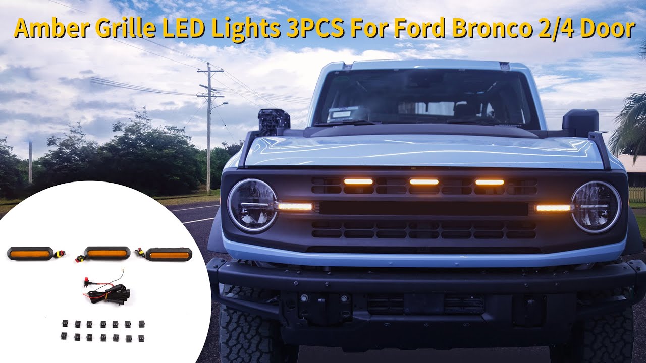 2021 2022 2023 Ford Bronco 2/4 Door Front LED Grille Lights Installation Video