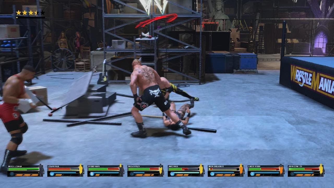 Ghost rider vs spider man vs Brock lesner backstage brutal match women war from hell