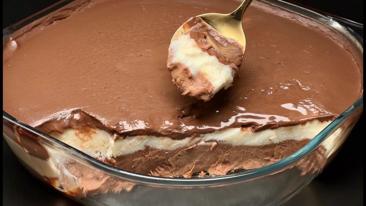 Hast du Milch und etwas Mehl!? Göttliches Dessert: OHNE BACKEN, OHNE GELATINE, OHNE EIER!!