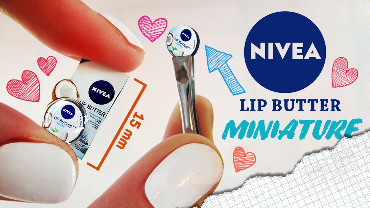 Realistic Miniature Lip Butter NIVEA Tutorial! | DollHouse DIY ♥