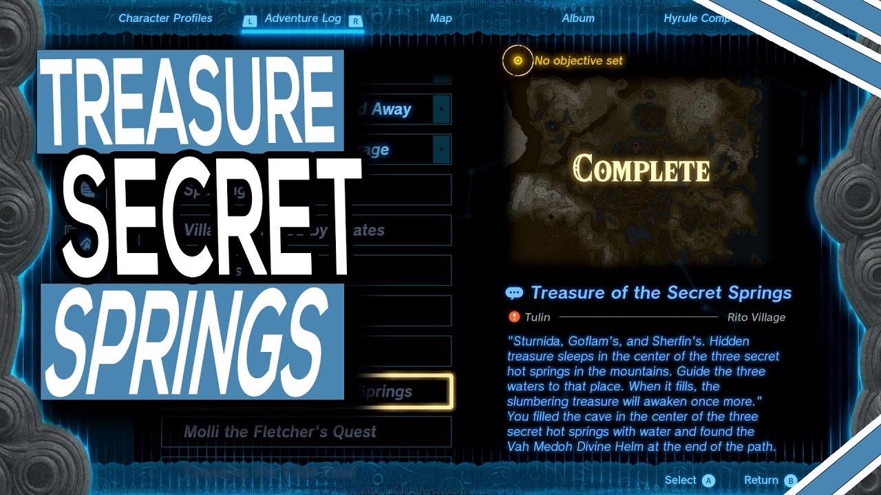 Руководство по игре Treasure Of The Secret Springs для Legend Of Zelda: Tears Of The Kingdom