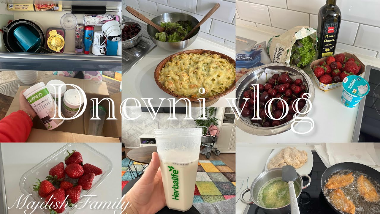 Dnevni Vlog / pašta sa kozicama i brokulom na bijelo zapecena u pecnici -recept.. Herbalife..