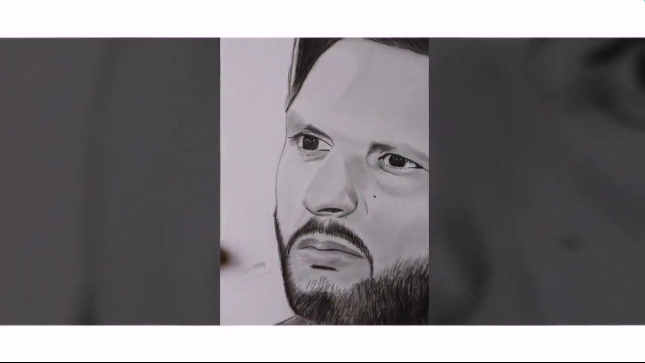 Shahid Afridi pencil drawing