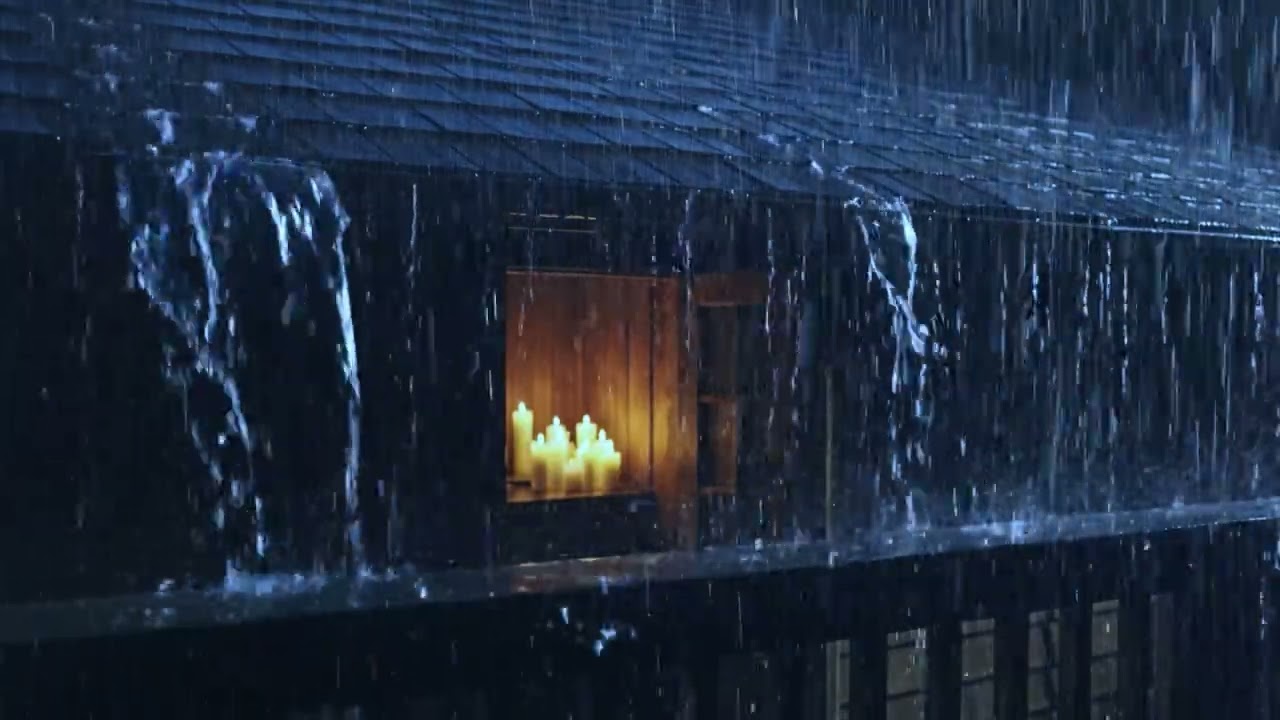 Barulho de Chuva para Dormir Bem e Profundamente - Som de Chuva Forte e Trovões no Telhado a Noite