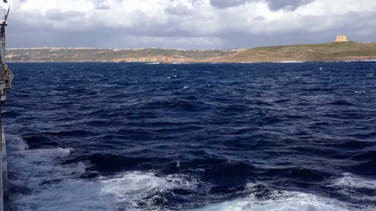 Gozo channel in rough sea.