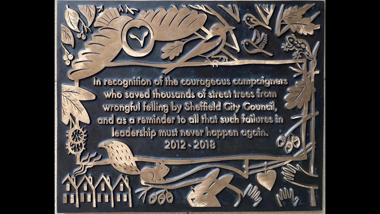 Sheffield Street Tree campaigners Plaque Unveiling - Sheffield Town Hall - 6th March 2026