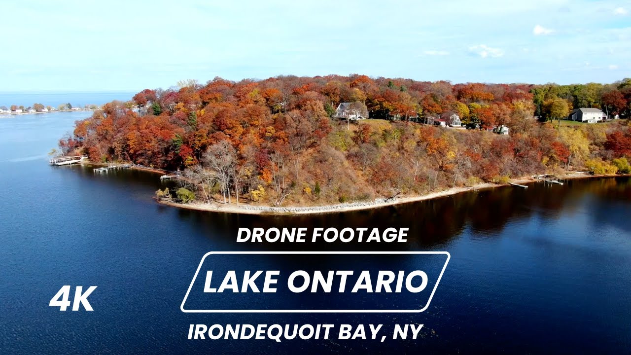 Lake Ontario in New York - Fall Foliage - 4K Drone Footage