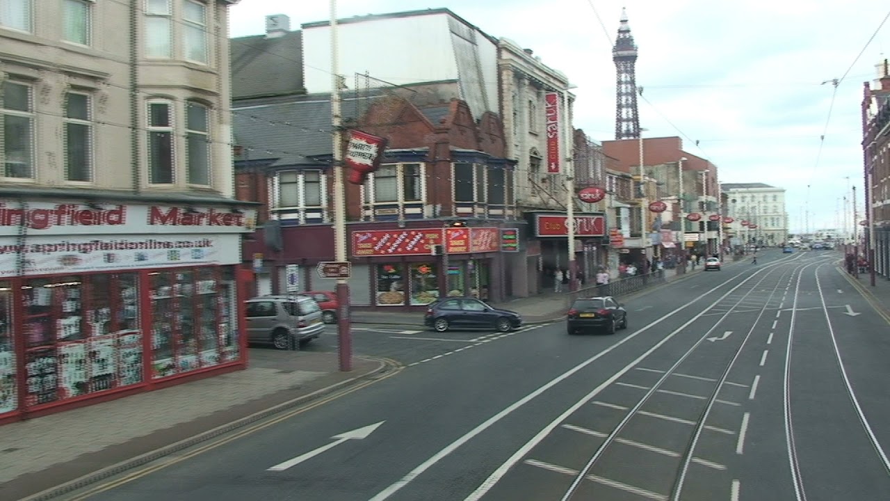 Short ride on the Blackpool Tramway from Cocker Street to North Pier in 2009