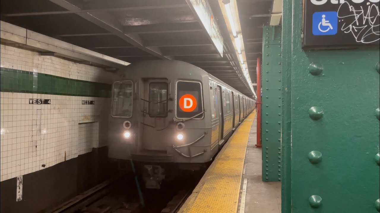 IND 6th Avenue Line: R68 D Trains End with R68/R160 Uptown D, F Local Trains at West 4th Street