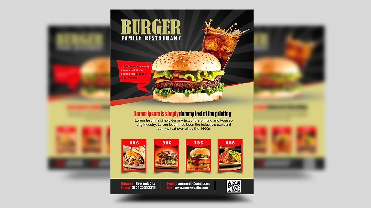 Create Burger Promotion Flyer | Photoshop Tutorial