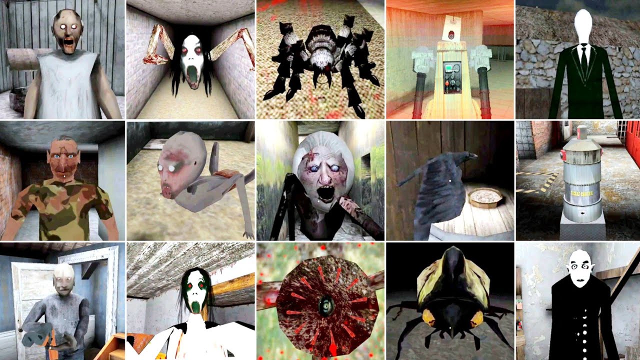 Dvloper All Enemies, Pets And Characters Jumpscares | Granny Chapters, Slendrina Games, The Twins &+