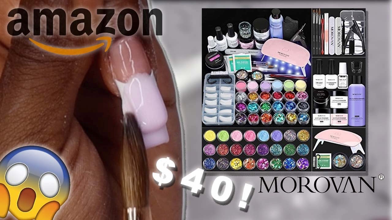 Распаковка набора для маникюра Morovan Amazon Beginner | В комплекте лампа для ногтей! 😱