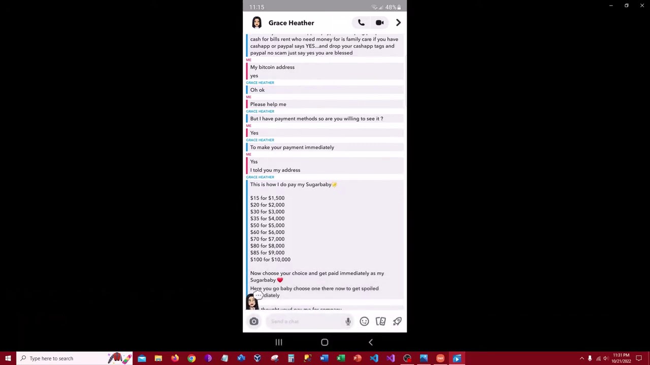 Full Breakdown of Sugar Baby/Free Money Scams on Snapchat