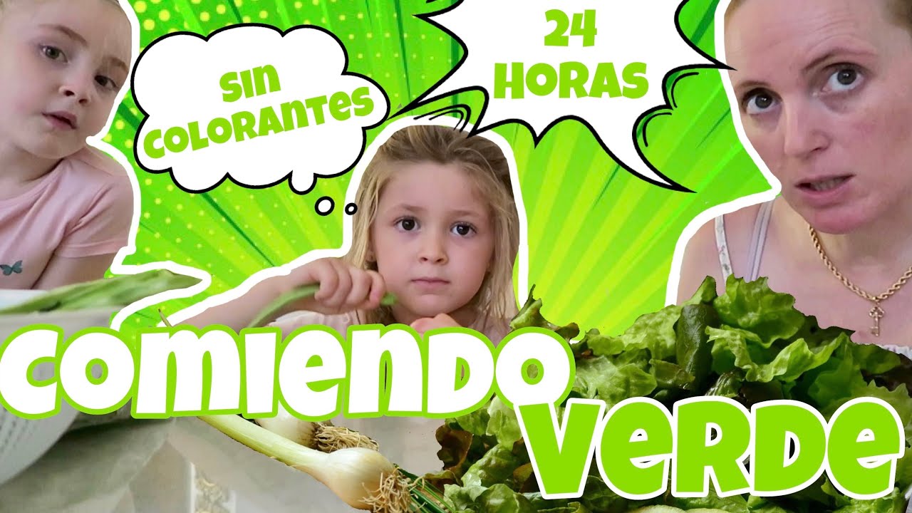 24 HORAS COMIENDO todo COLOR VERDE  🥦 All day eating green food colors