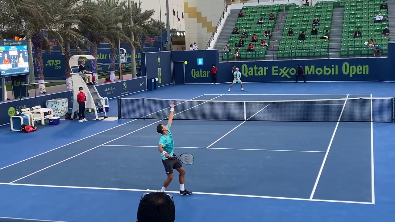 Shapovalov vs Pospisil Qatar ExxonMobil Open 2021 R1 (60fps 4K)