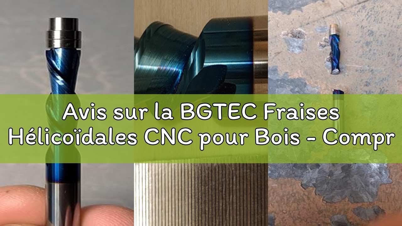 Avis sur la BGTEC Fraises Hélicoïdales CNC pour Bois - Compression Cut Diamètre 6.35 mm, Queue 6.35