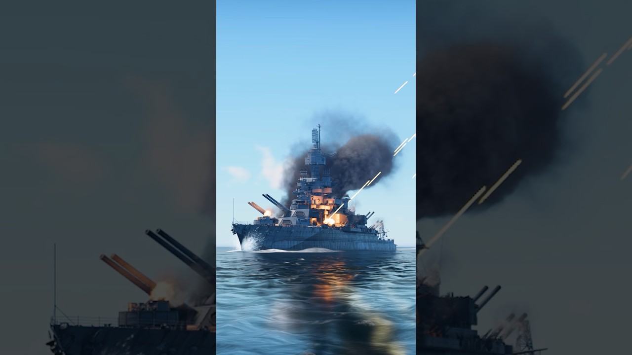 USS Nevada Battleship Shoots Down Approaching Enemy Aircraft