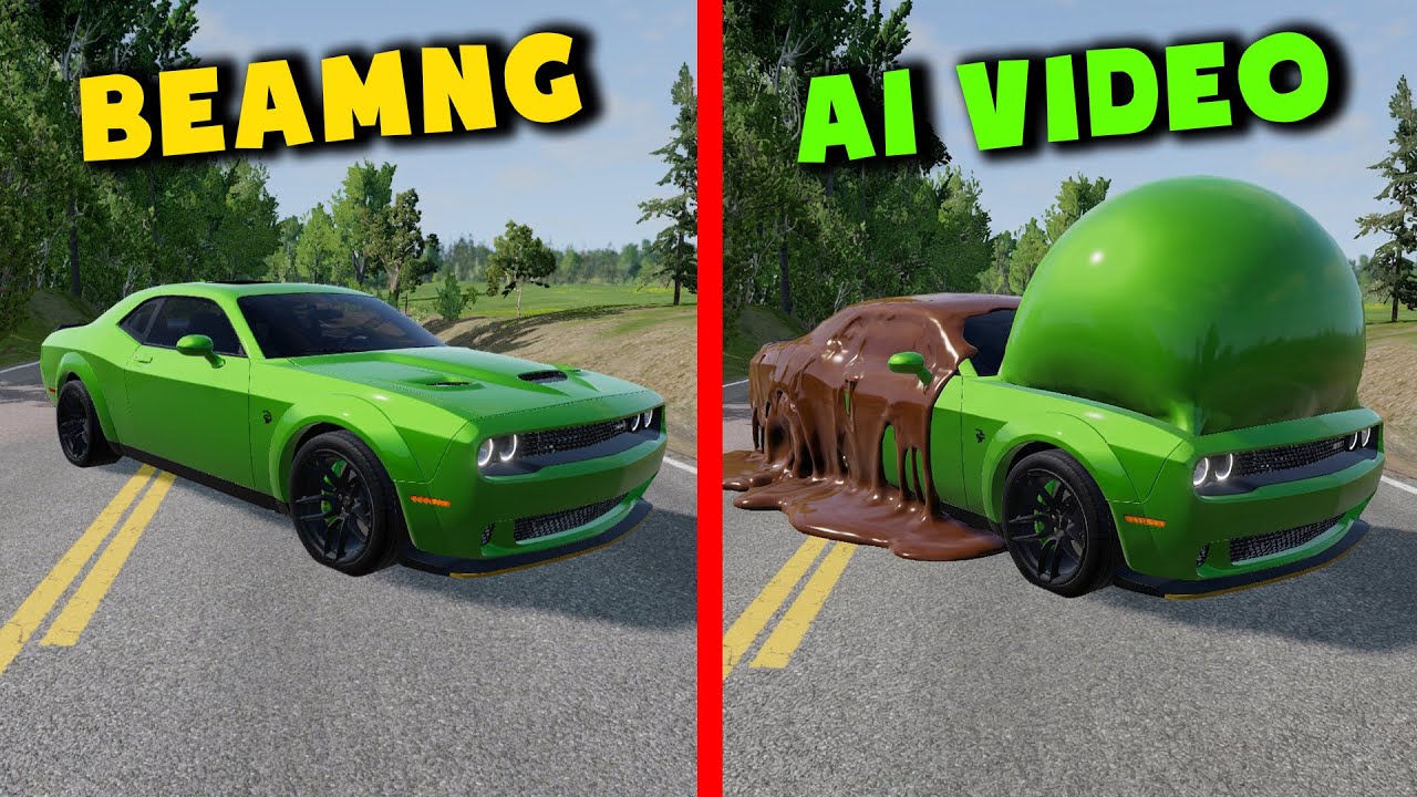 BeamNG vs. AI Video / Realistic Car Crashes #06