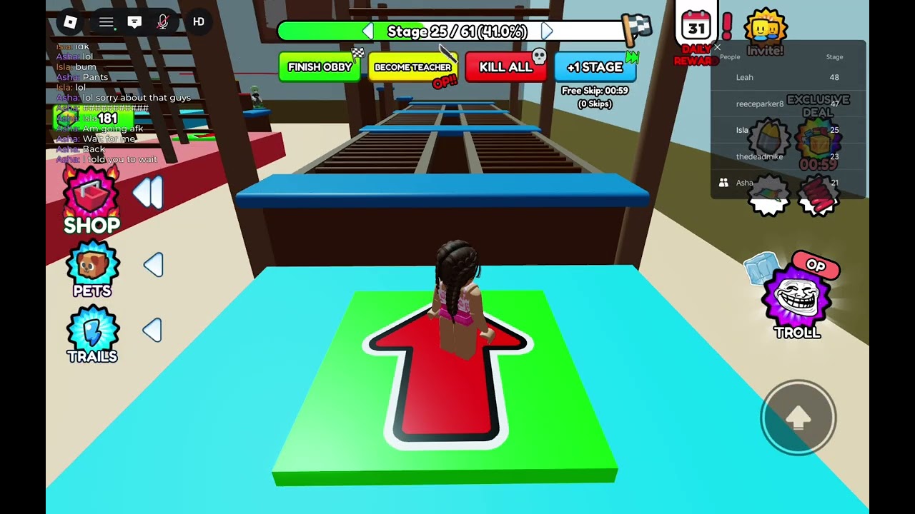 Playing escape teacher obby with asha