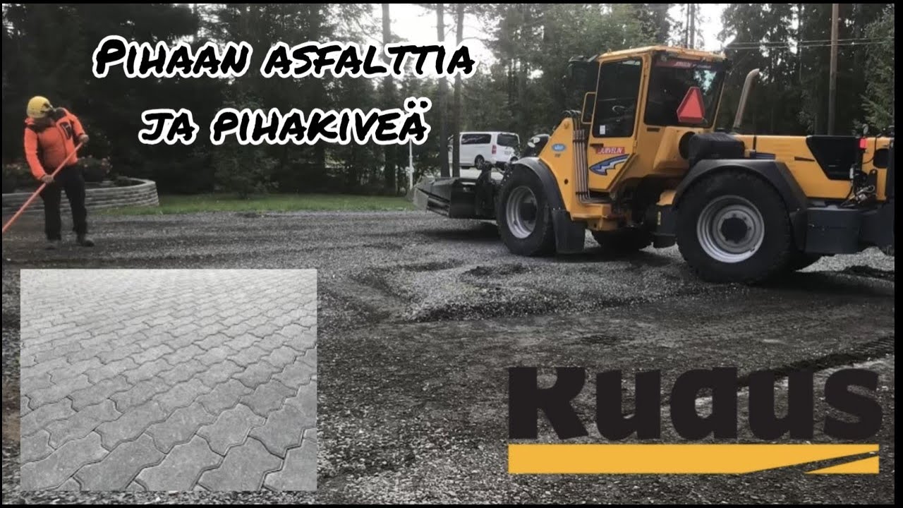 Asfaltti ja pihakivetys omakotitaloon | Pihakivetyksen pohjaty&ouml; ja kivien asennus.
