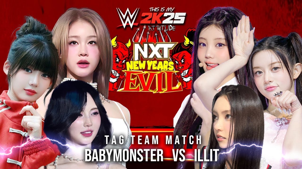 Babymonster vs ILLIT (Requested) - Asa, Pharita, Rora Vs Yunah, Minju, Wonhee - WWE KPOP #pae8tube