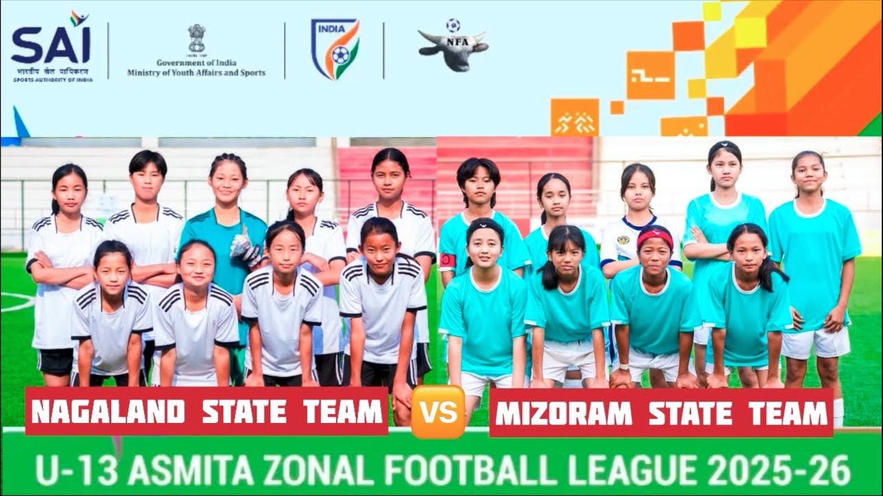 Nagaland 🆚 Mizoram || U-13 Asmita Zonal Football League 2025-26 at Chumoukedima Football Stadium🏟️