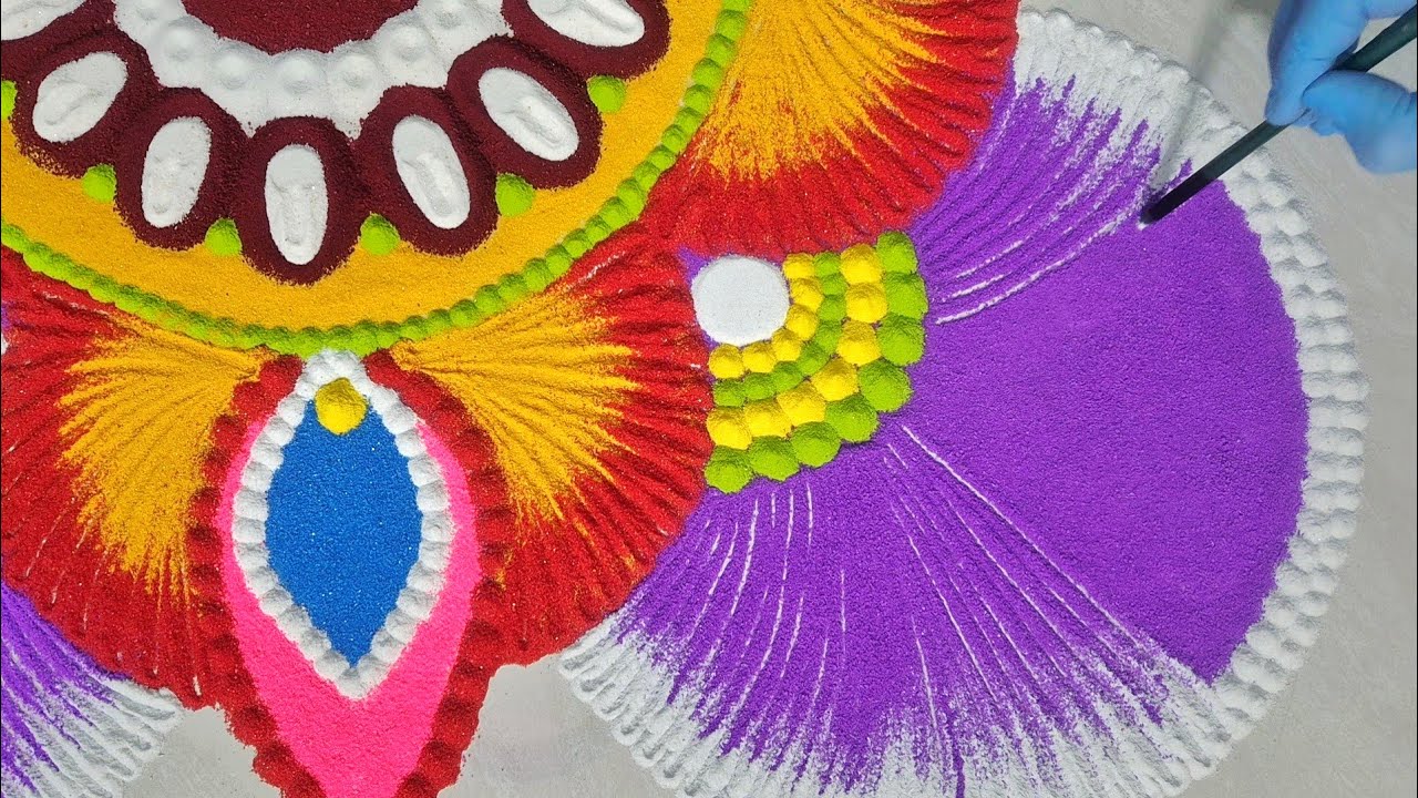  Daily Rangoli || Easy method se apne ghar me  Rangoli banaye || Navratri Rangoli || Sand art || Diy
