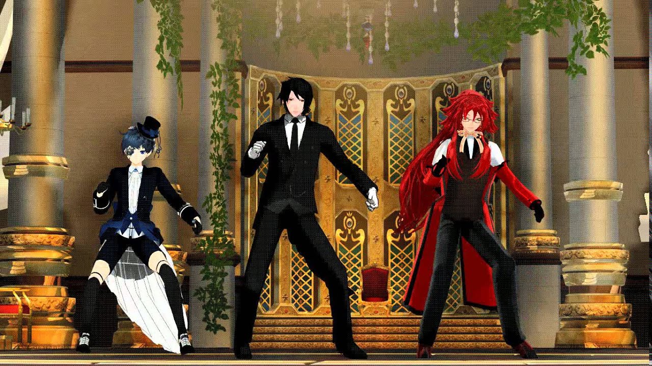 【MMD】Gentleman【Sebastian, Ciel and Grell】【Black Butler】