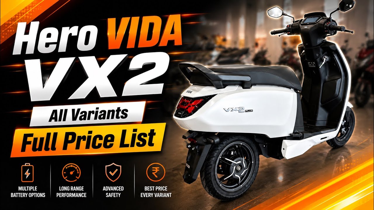 2026 Hero Vida VX2 Plus Latest Price List | Hero Vida VX2 All Variants New Price List | EV Scooter 