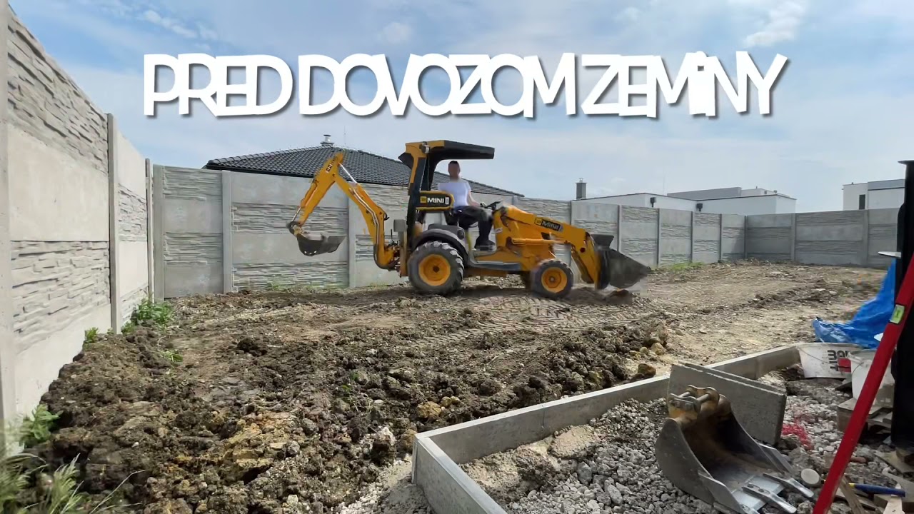 Terénne úpravy, vyrovnanie pozemku, dovoz novej zeminy, Bager jcb