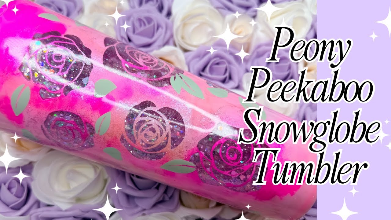 Peony Peekaboo Snowglobe Tumbler with Alcohol Inks | Suitable for Epoxy OR Epoxy-Free users