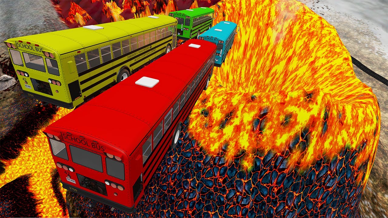 School Bus Crashes & Jumps #117 Bus vs Giant Pit – BeamNG.Drive