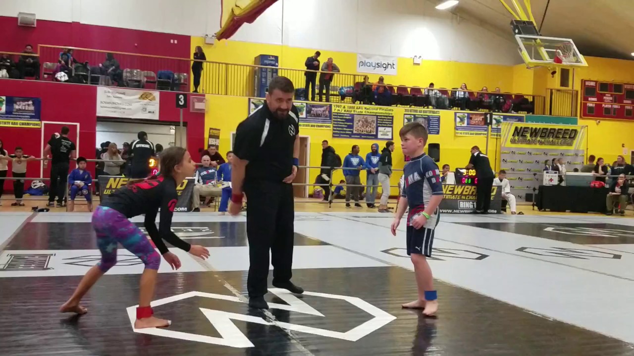 NewBreed BJJ Tournament, NJ, Feb 10, 2018 No-Gi Match 2 for bronze medal under 74lb