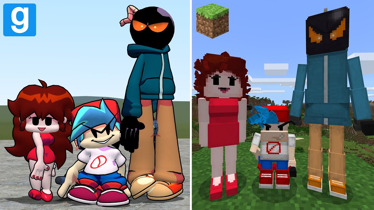 MINECRAFT FRIDAY NIGHT FUNKIN' VS GMOD FRIDAY NIGHT FUNKIN!! [Minecraft vs Garry's Mod vs FNF]