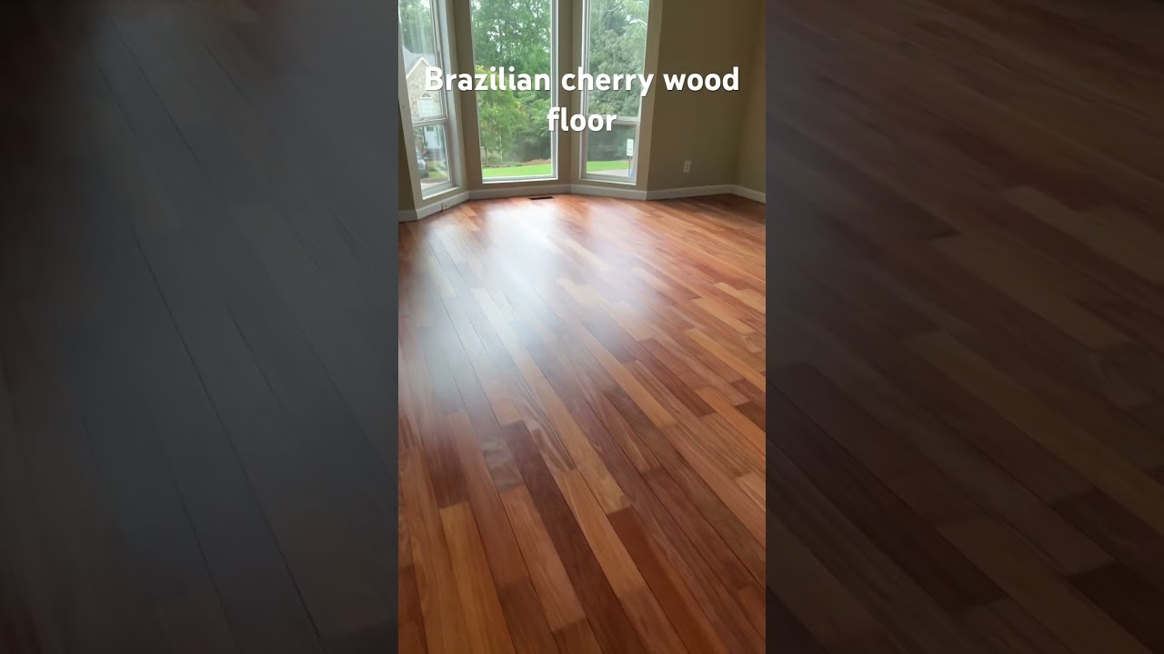 Brazilian cherry wood floor  sanded and finished