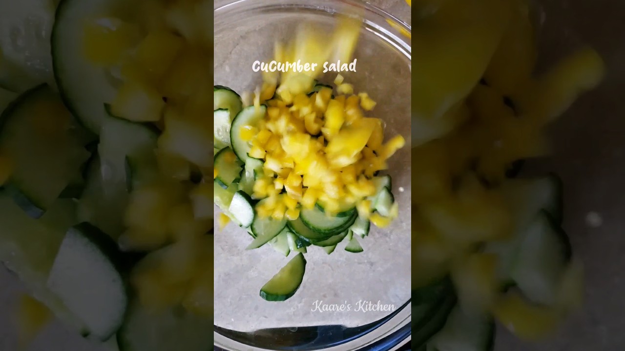 Cucumber salad w/ ginger garlic lemon lime garlic olive oil #cucumber #cucumbersalad #kaareskitchen