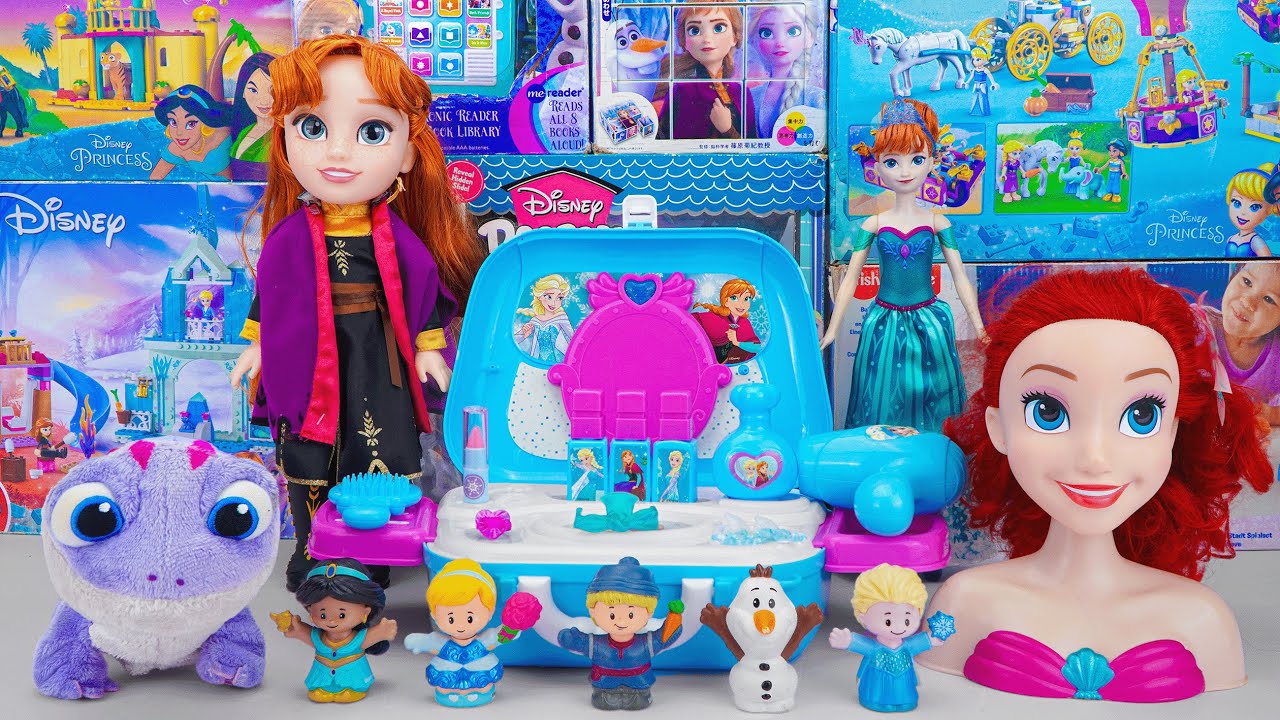 Unboxing Elsa, Ariel and Anna Toys | Ariel Styling Head Toy | Elsa's Makeup Playset | Anna Doll Toy