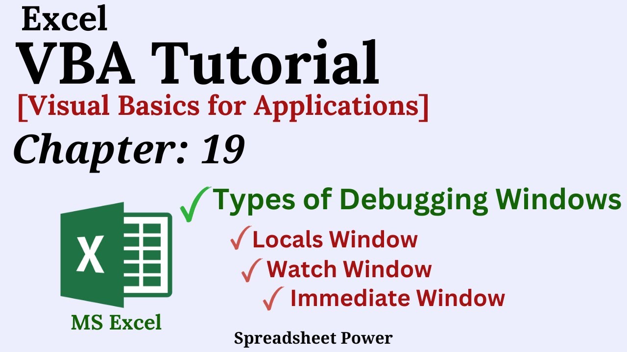 Types of Debugging Windows in VBA | Locals, Watch & Immediate Window