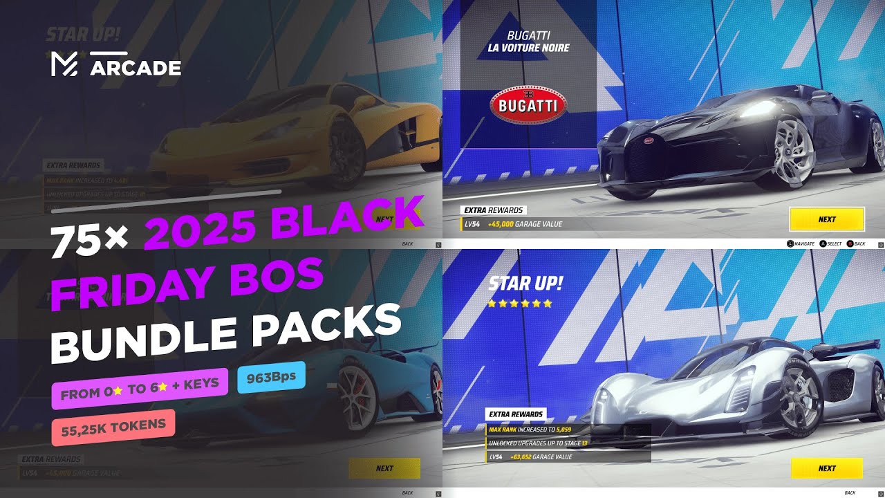 Asphalt Legends - Spending 55,25k tokens for 75x Black Friday BOS bundle packs