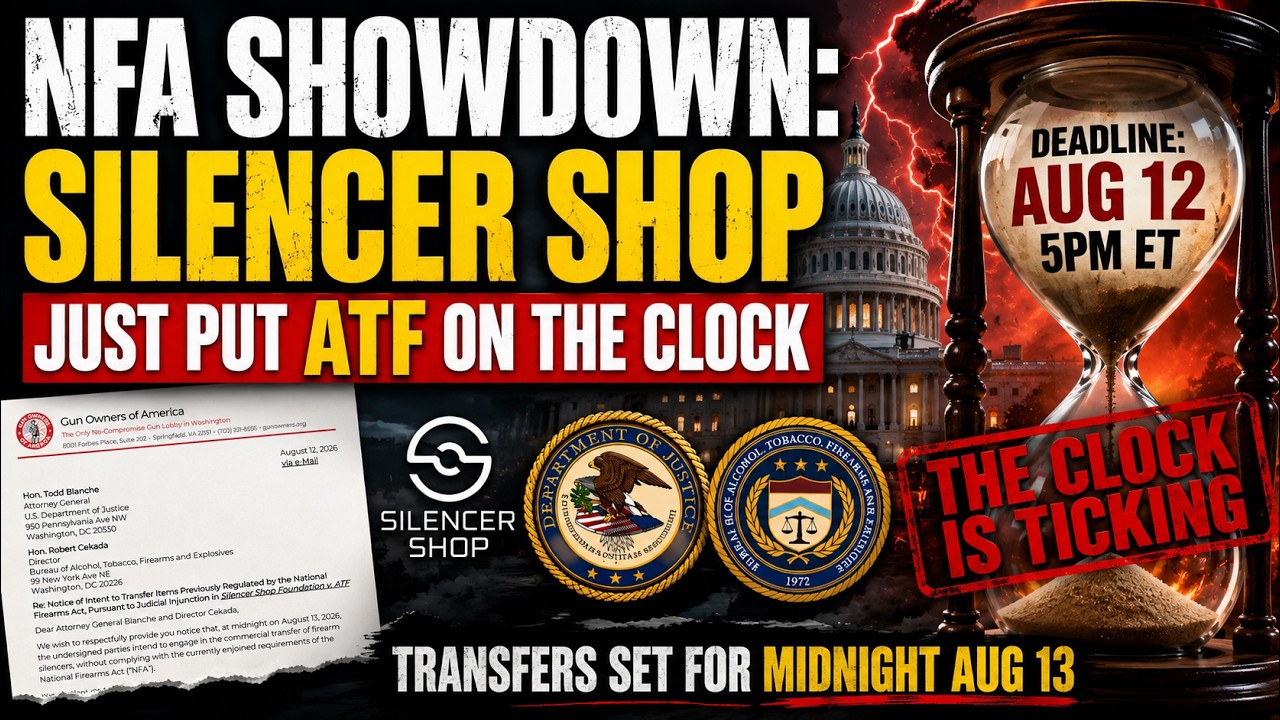 NFA SHOWDOWN: GOA and Silencer Shop Just Put ATF on the Clock