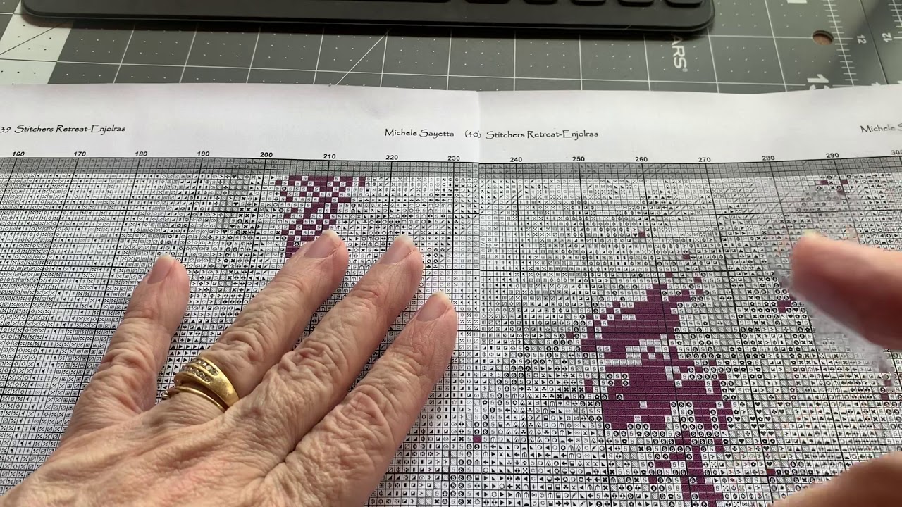 FLosstube #27: Joining paper chart pages and marking your diagonal