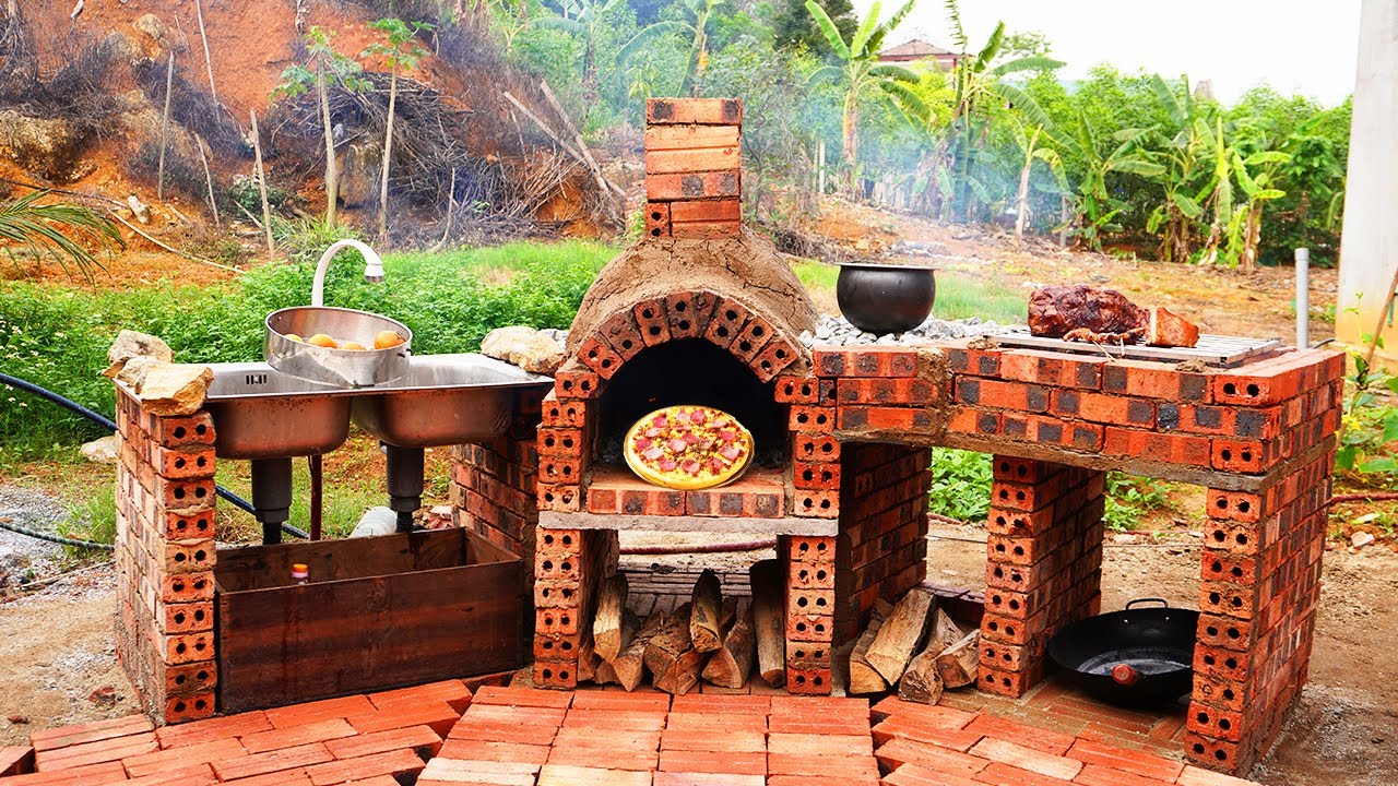 This DIY Outdoor Oven Has It ALL – Pizza, BBQ & Sink! 🧱🍕